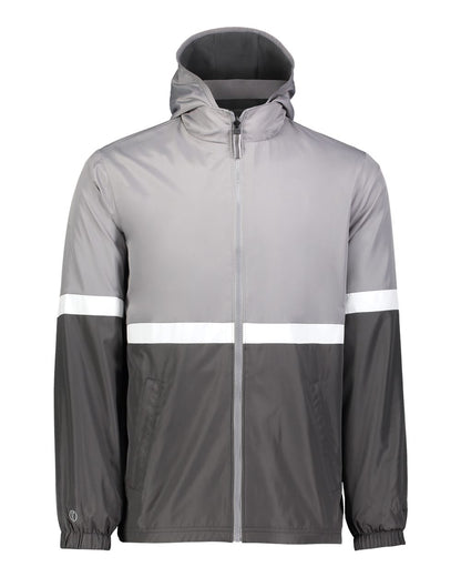 Holloway Men's Turnabout Reversible Hooded Jacket 229587 #color_Athletic Grey/ Carbon