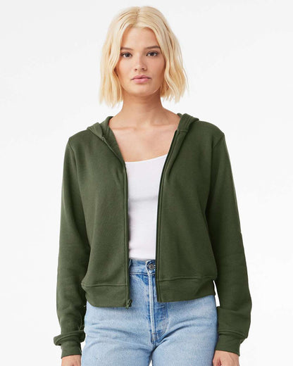 BELLA + CANVAS FWD Fashion Women's Sponge Fleece Full-Zip Hoodie 7539 #colormdl_Military Green