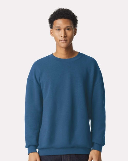 American Apparel Unisex ReFlex Fleece Crewneck Sweatshirt RF496 #colormdl_Sea Blue