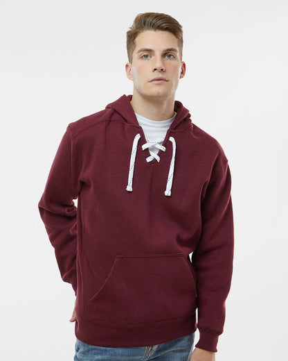 J. America Men's Sport Lace Hooded Sweatshirt 8830 #colormdl_Maroon