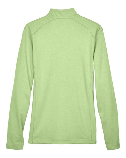 Devon & Jones Women's DRYTEC20™ Performance Quarter-Zip Pullover DG479W #color_Lime/ Grey Heather/ Lime