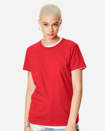Hanes Women's Perfect-T T-Shirt SL04 #colormdl_Athletic Red