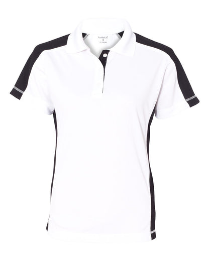 Sierra Pacific Women's Colorblocked Moisture Free Mesh Polo 5465 #color_White/ Black