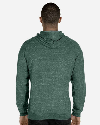 JERZEES Unisex Snow Heather French Terry Raglan Hooded Sweatshirt 90MR #colormdl_Forest Green