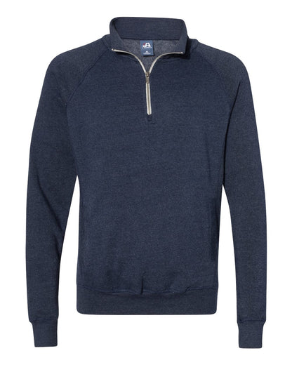 J. America Men's Triblend Quarter-Zip Sweatshirt 8869 #color_True Navy Triblend