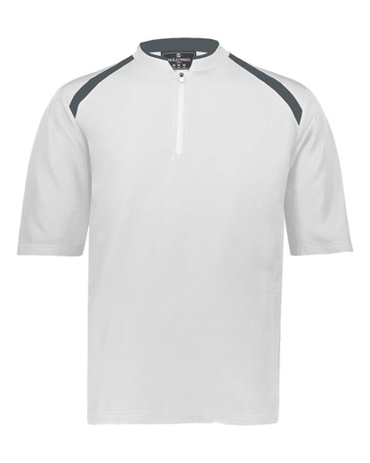 Holloway Youth Clubhouse Short Sleeve Quarter-Zip Pullover 229681 #color_White/ Graphite