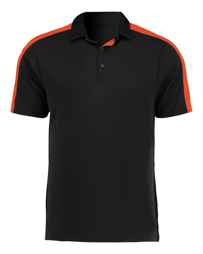 Augusta Sportswear Two-Tone Vital Polo 5028 #color_Black/ Orange