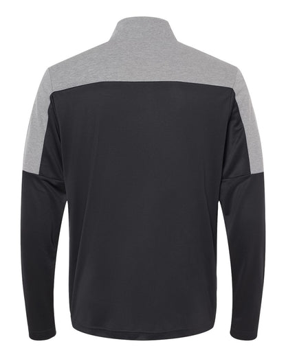 Adidas Men's Ultimate365 Lightweight Colorblocked Quarter-Zip Pullover A552 #color_Black/ Grey Three Melange