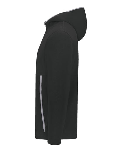 Augusta Sportswear Eco Revive™ Polar Fleece Hooded Full-Zip Jacket 6858 #color_Black