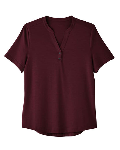 North End Women's JAQ Snap-Up Stretch Performance Polo NE100W #color_Burgundy