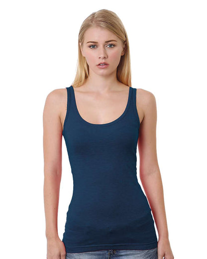 Bayside Women's USA-Made Tank Top 3410 #color_Heather Navy