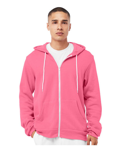 BELLA + CANVAS Sponge Fleece Full-Zip Hoodie 3739 #colormdl_Heather Charity Pink