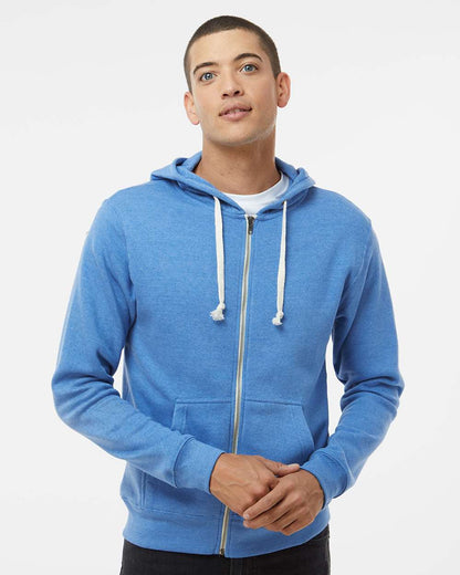 J. America Men's Triblend Full-Zip Hooded Sweatshirt 8872 #colormdl_Cool Royal Triblend