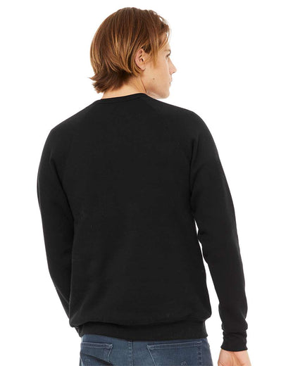 BELLA + CANVAS Sponge Fleece Raglan Crewneck Sweatshirt 3901 #colormdl_Black