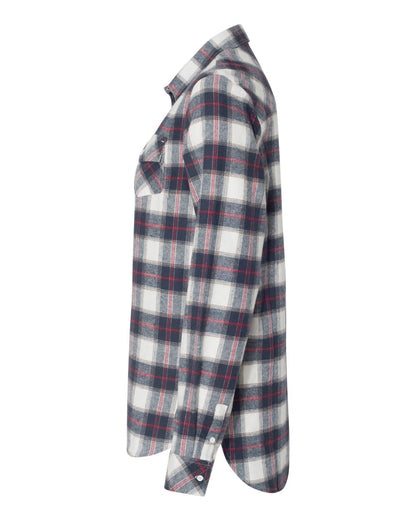 Burnside Women's Yarn-Dyed Flannel Shirt 5210 #color_White/ Red