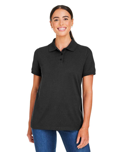 Harriton Women's Valiant Cotton Snag Protect Polo M205W #colormdl_Black
