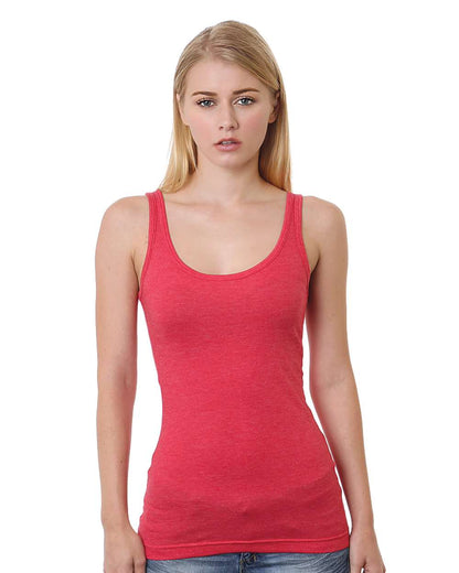 Bayside Women's USA-Made Tank Top 3410 #color_Heather Red