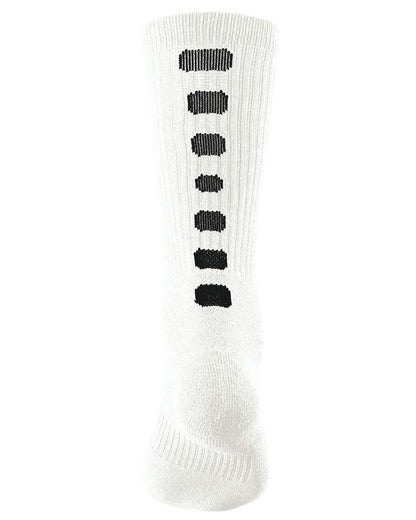 Augusta Sportswear Colorblocked Crew Socks 6091 #color_White/ Black