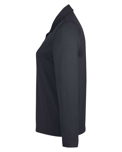 Team 365 Women's Zone Performance Long Sleeve Polo TT51LW #color_Black