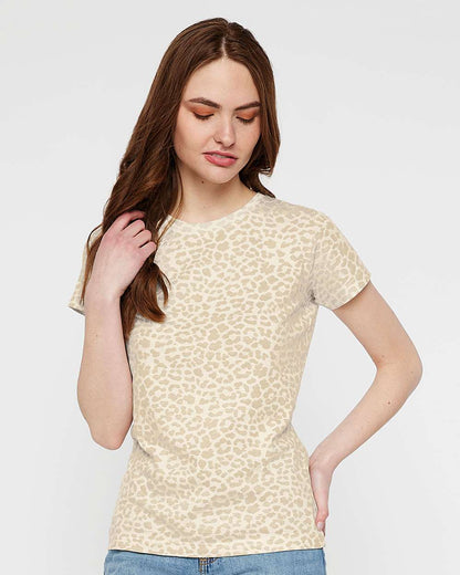 LAT Women's Fine Jersey Tee 3516 #colormdl_Natural Leopard