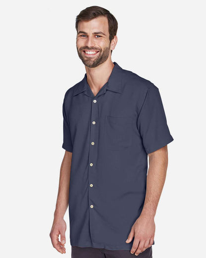 Harriton Men's Bahama Cord Camp Shirt M570 #colormdl_Navy