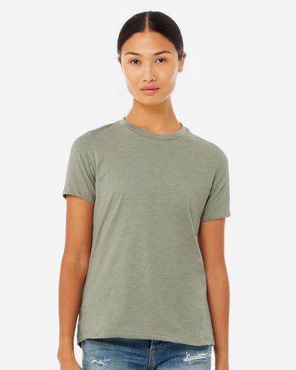 BELLA + CANVAS Women’s Relaxed Fit Heather CVC Tee 6400CVC #colormdl_Heather Stone