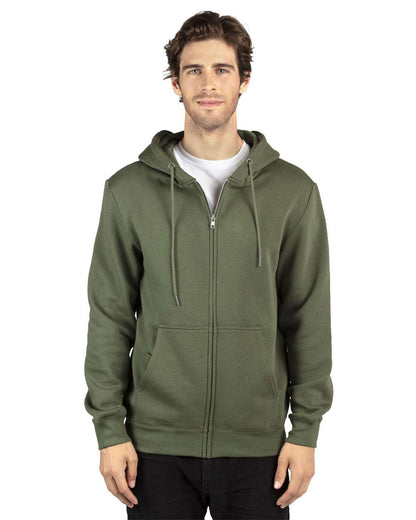 Threadfast Apparel Unisex Fleece Full-Zip Hooded Sweatshirt 320Z #colormdl_Army