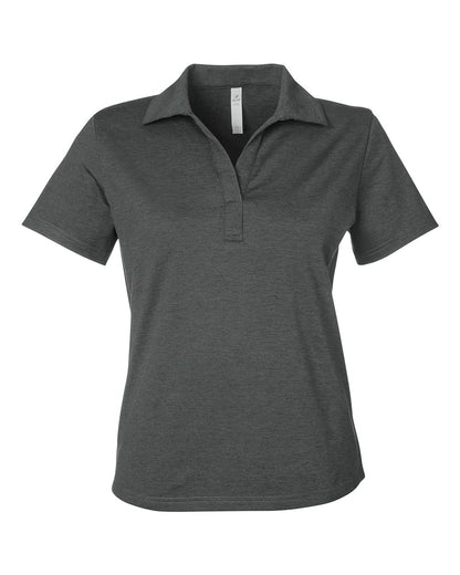 Glyder Women's Fairway Marbled Jersey Polo PDP7058 #color_Carbon