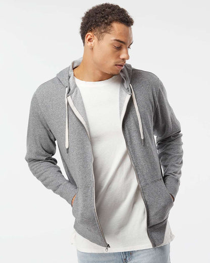 Independent Trading Co. Heathered French Terry Full-Zip Hooded Sweatshirt PRM90HTZ #colormdl_Salt &amp; Pepper