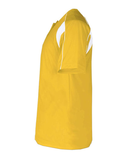 Alleson Athletic Men's B-Core Pro Placket Jersey 7937 #color_Gold/ White