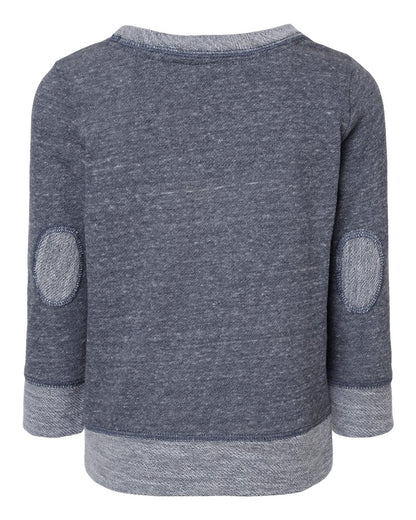 Rabbit Skins Toddler Harborside Mélange French Terry Crewneck Sweatshirt 3379 #color_Navy Melange