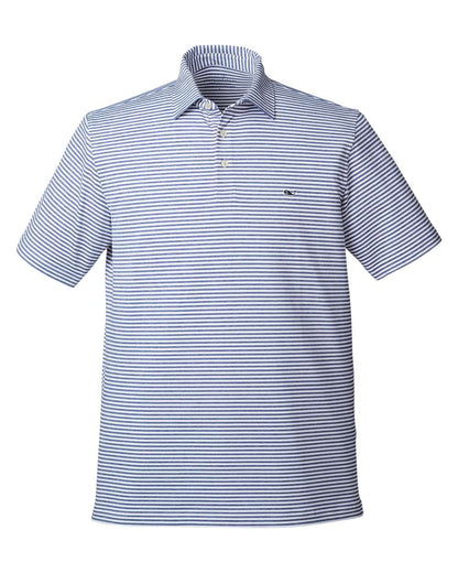 vineyard vines Men's Heathered Winstead Sankaty Polo G011145 #color_Kingfisher
