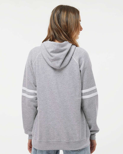 J. America Women's Varsity Fleece Piped Hooded Sweatshirt 8645 #colormdl_Oxford