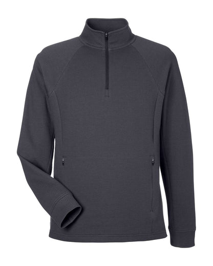 North End Men's Rhythm Waffle Quarter-Zip Pullover NE200 #color_Carbon