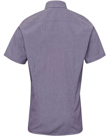 Artisan Collection by Reprime Men's Microcheck Gingham Cotton Shirt RP221 #color_Navy/ White