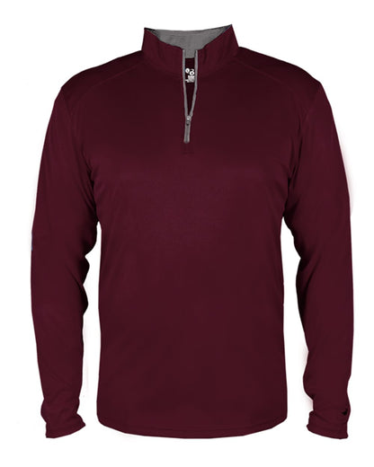 Badger Youth B-Core Quarter-Zip Pullover 2102 #color_Maroon/ Graphite