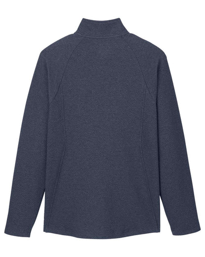 North End Men's Spirit Textured Full-Zip NE727 #color_Classic Navy Heather