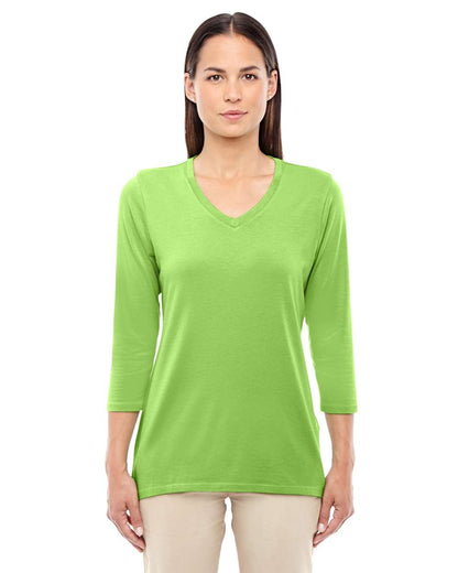 Devon & Jones Women's Perfect Fit™ Bracelet-Length V-Neck Top DP184W #colormdl_Lime