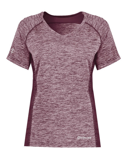 Holloway Women's Electrify CoolCore® V-Neck T-Shirt 222771 #color_Maroon Heather