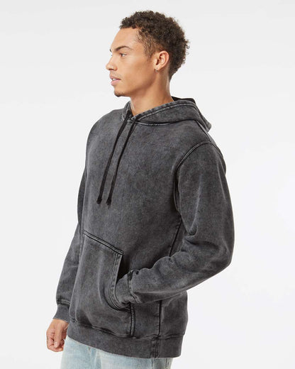 Independent Trading Co. Midweight Mineral Wash Hooded Sweatshirt PRM4500MW #colormdl_Black