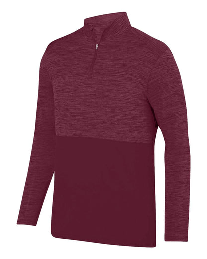 Augusta Sportswear Shadow Tonal Heather Quarter-Zip 2908 #color_Maroon