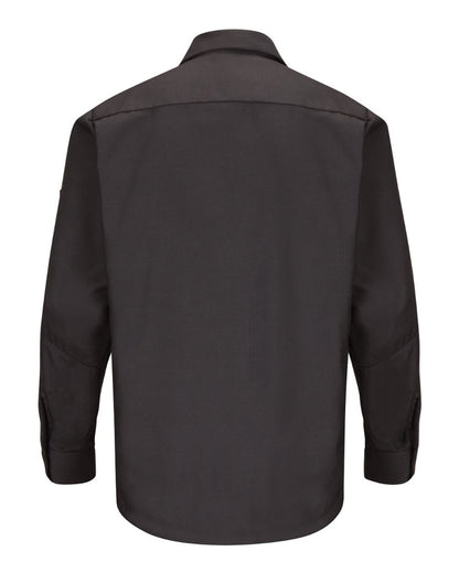 Red Kap Men's Long Sleeve Automotive Crew Shirt SY10 #color_Charcoal
