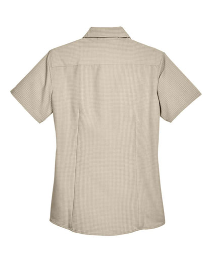 Harriton Women's Barbados Textured Camp Shirt M560W #color_Khaki
