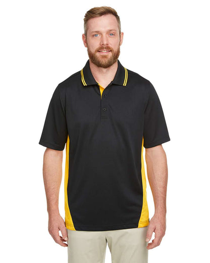 Harriton Men's Tall Flash Snag Protection Plus IL Colorblock Polo M386T #colormdl_Black/ Sunray Yellow