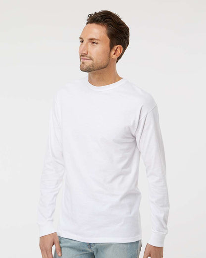 M&O Unisex Gold Soft Touch Long Sleeve T-Shirt 4820 #colormdl_White
