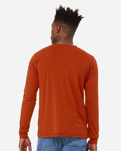 BELLA + CANVAS Unisex Triblend Long Sleeve Tee 3513 #colormdl_Brick Triblend
