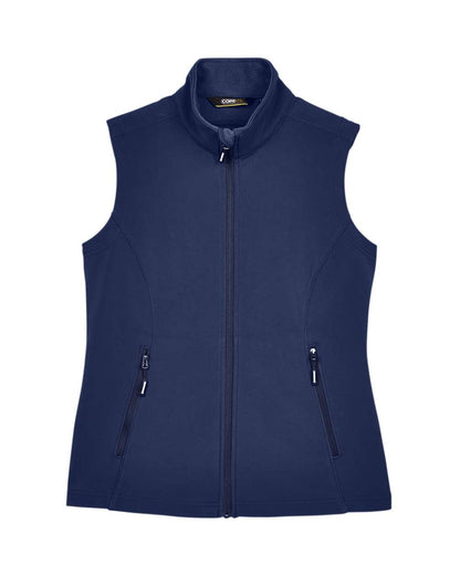 CORE365 Women's Cruise Two-Layer Fleece Bonded Soft Shell Vest CE701W #color_Classic Navy
