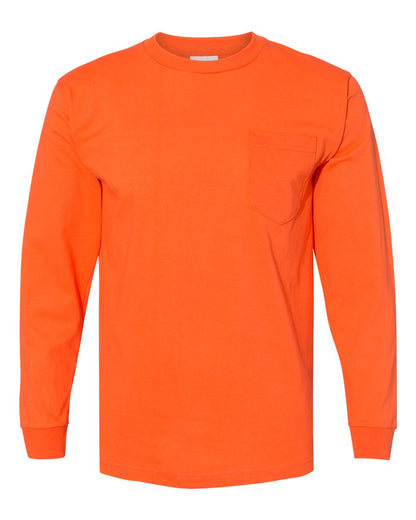 Bayside USA-Made Long Sleeve Pocket T-Shirt 8100 #color_Orange