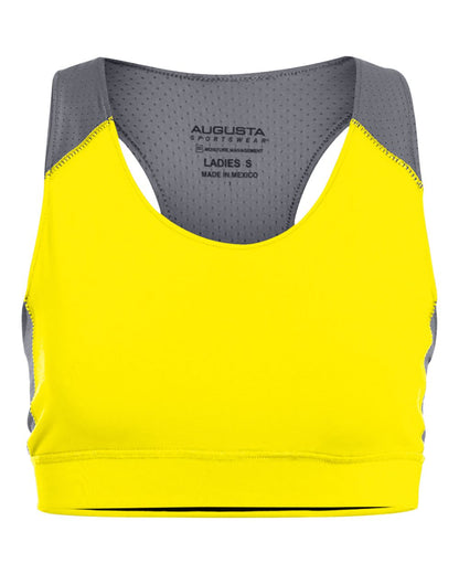 Augusta Sportswear Women's All Sport Sports Bra 2417 #color_Power Yellow/ Graphite