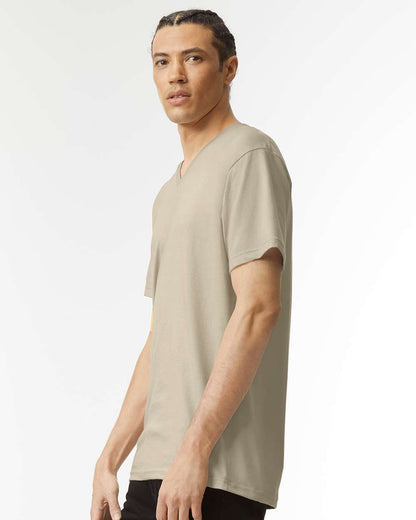 American Apparel CVC V-Neck Tee 2006CVC #colormdl_Heather Khaki